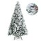Costway 6ft Artificial Christmas Tree, Snow Flocked Hinged Xmas Tree w/ Pine Needles, Red Berries, Pine Cones & Metal Base